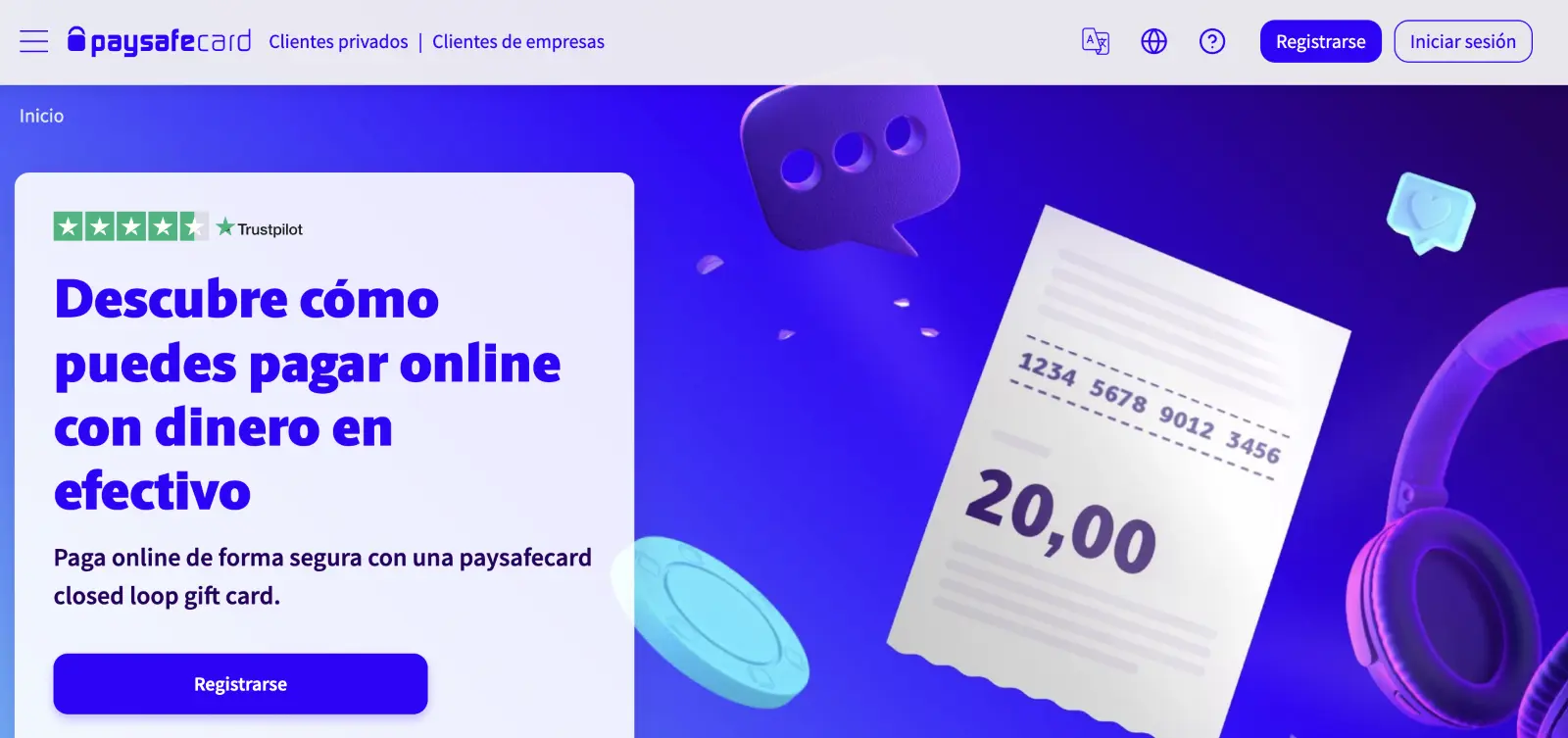 Paysafecard sitio web