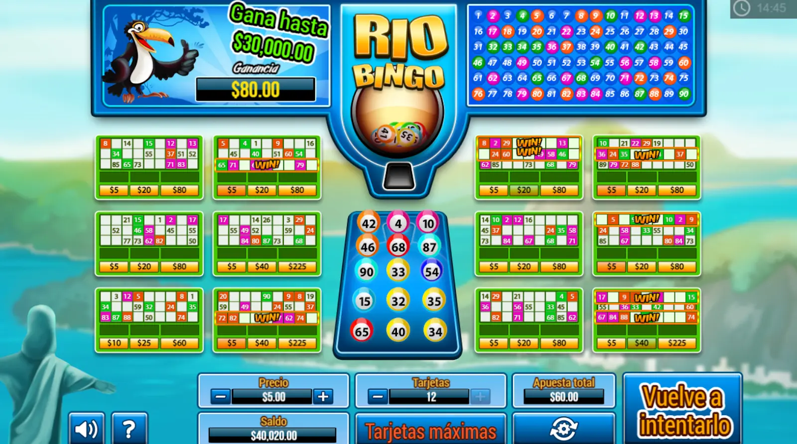 tablero de bingo